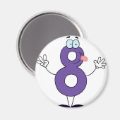 Glück Nummer 8 Magnet (Vorderseite/Rückseite)