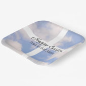 Glück Ostern Vertrauen in Gott Blau und Weiß Pappteller (Gewinkelt)