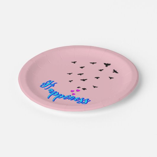 Glück Pappteller (Schrägansicht)