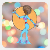 GLÜCK - PARTY-LIGHTS (6 oder 20 Ct.) Quadratischer Aufkleber (Vorderseite)