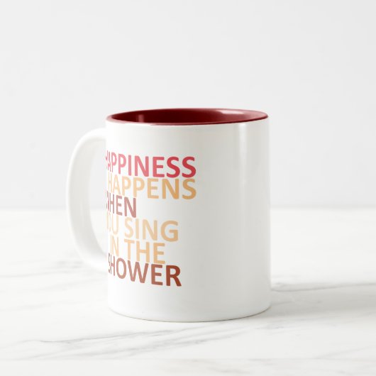 Glück passiert, wenn man in der Dusche singt Zweifarbige Tasse (Vorderseite Links)