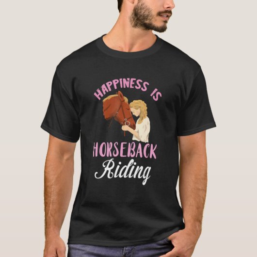 Glück Reiten Pferd Reiter T-Shirt (Vorderseite)