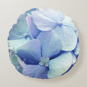 Glück, rundes Kissen Singrünblauen Hydrangea
