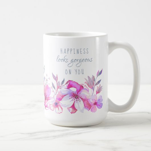 Glück schaut herrlich auf Ihnen das Blumen Kaffeetasse (Rechts)
