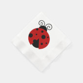 Glück sei ein Niedlicher Cartoon von Ladybug Serviette (Ecke)