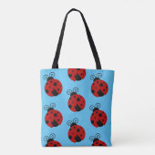 Glück sei ein Niedlicher Cartoon von Ladybug Tasche (Rückseite)