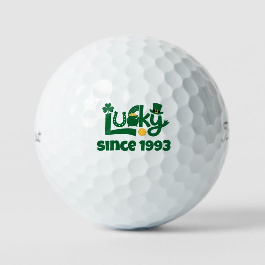 Glück seit Jahr Golfball (Vorderseite)