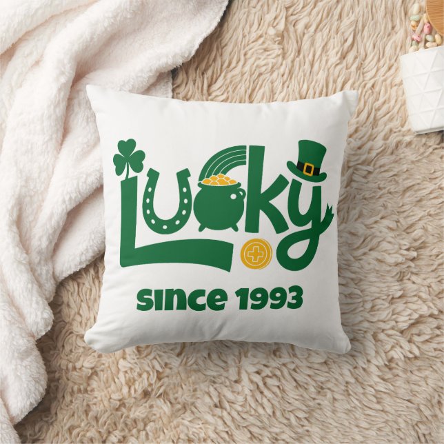 Glück seit Jahr Kissen (Decke)