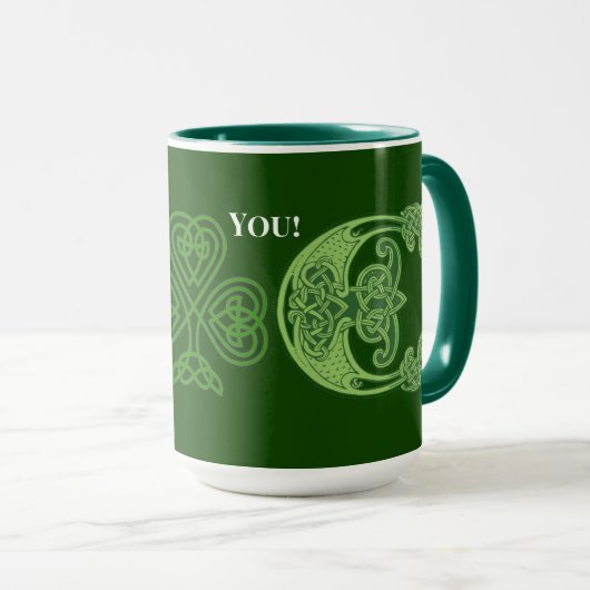 Glück Sie keltisch Design Saint Patrick's Day Gree Tasse (VorderseiteRechts)