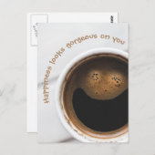 Glück sieht dir wunderbar aus postkarte (Vorne/Hinten)