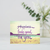 Glück sieht gut aus postkarte (Stehend Vorderseite)