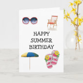 GLÜCK ***SOMMER*** GEBURTSTAG KARTE (Gelbe Blume)