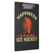 Glück spielt Eishockey Klemmbrett (Rechts)