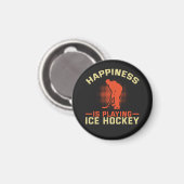 Glück spielt Eishockey Magnet (Vorderseite/Rückseite)