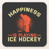 Glück spielt Eishockey Rechteckiger Pappuntersetzer (Vorderseite)