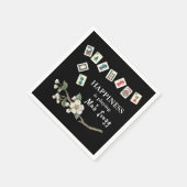 Glück spielt Mah Jongg Black Serviette (Ecke)