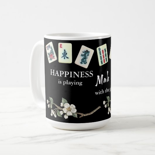 Glück spielt Mah Jongg mit den Mädchen Kaffeetasse (Vorderseite Links)