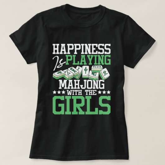 Glück spielt Mahjong Casino Player Tiles G T-Shirt (Design vorne)
