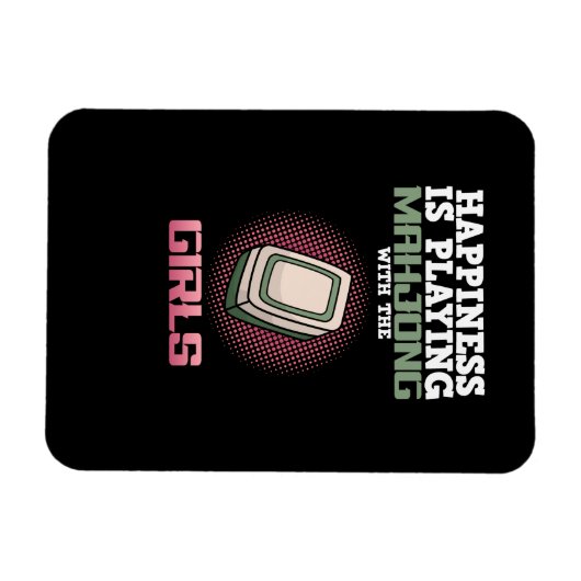 Glück spielt Mahjong Game Player Games Magnet (Horizontal)