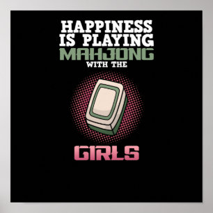 Glück spielt Mahjong Game Player Games Poster