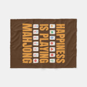 Glück spielt Mahjong Mahjong Party Fleecedecke (Vorderseite (Horizontal))