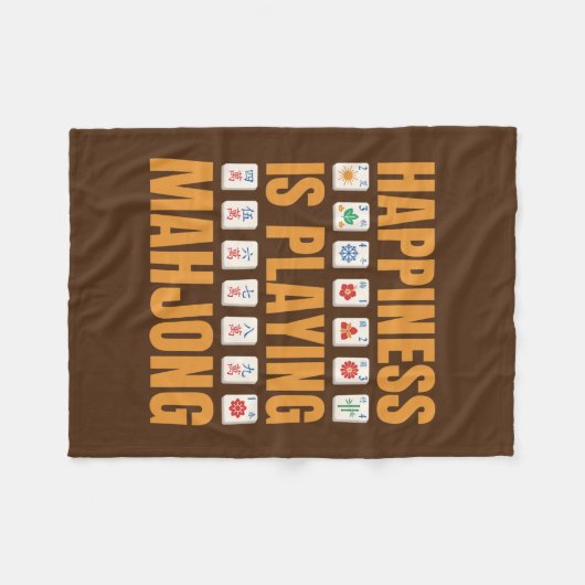 Glück spielt Mahjong Mahjong Party Fleecedecke (Vorderseite (Horizontal))