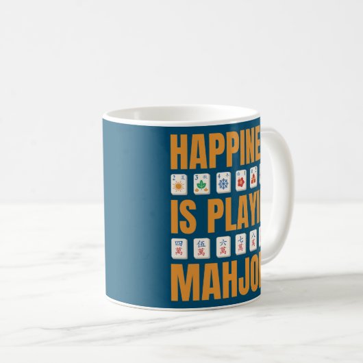Glück spielt Mahjong Mahjong Party Kaffeetasse (VorderseiteRechts)