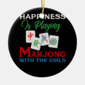Glück spielt Mahjong mit den Mädchen Keramik Ornament (Vorne)