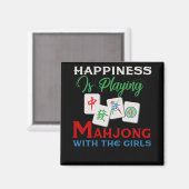 Glück spielt Mahjong mit den Mädchen Magnet (Vorderseite/Rückseite)