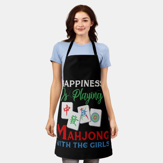 Glück spielt Mahjong mit den Mädchen Schürze (Getragen)
