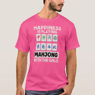 Glück spielt Mahjong mit Mädchen Chinesisch Bo T-Shirt