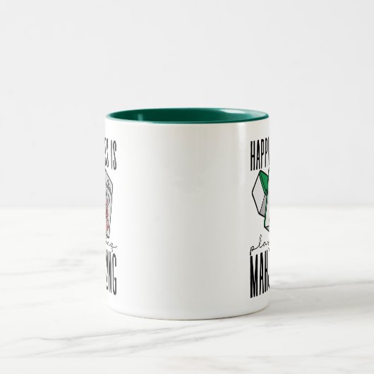 Glück spielt Mahjong Zweifarbige Tasse (Mittel)