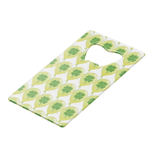 Glück St. Patrick's Clovers Geldbeutel Flaschenöffner (Rückseite Schrägansicht)