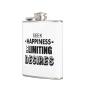 Glück suchen, indem man Wünsche begrenzt Flachmann (Links)