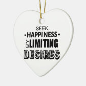 Glück suchen, indem man Wünsche begrenzt Keramikornament (Links)