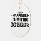 Glück suchen, indem man Wünsche begrenzt Keramikornament (Links)