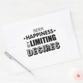 Glück suchen, indem man Wünsche begrenzt Ovaler Aufkleber (Umschlag)