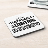 Glück suchen, indem man Wünsche begrenzt Untersetzer (Linke Seite)