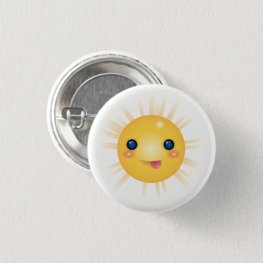 Glück und Cartoon Sun Face Button (Vorne & Hinten)