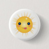 Glück und Cartoon Sun Face Button (Vorderseite)