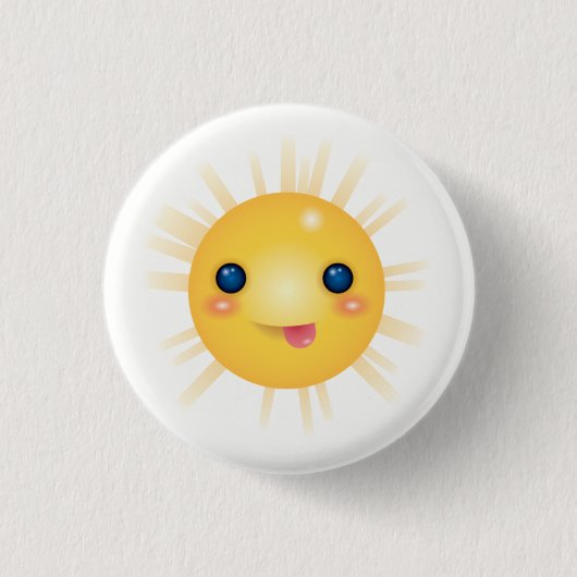Glück und Cartoon Sun Face Button (Vorderseite)