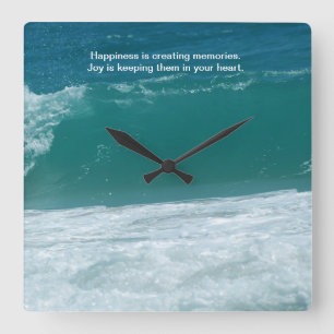 Glück und Freude Quadratische Wanduhr