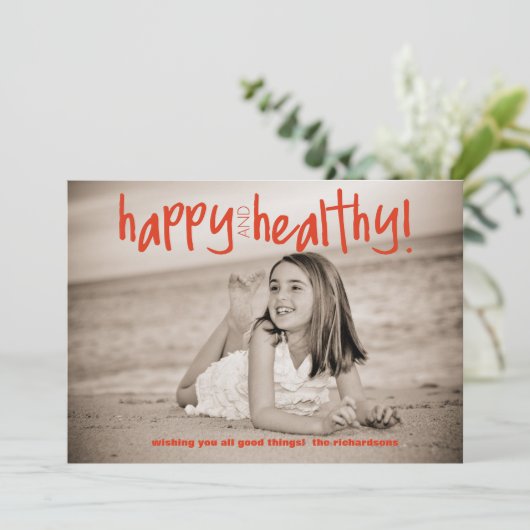 Glück und gesund rot (Stehend Vorderseite)