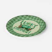 Glück und ich machen es St. Patricks Day Party Pappteller (Schrägansicht)