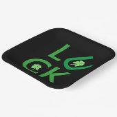 Glück und Kleeblatt Pappteller (Gewinkelt)