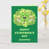Glück und Lachen St. Patrick's Day Karte (Gelbe Blume)