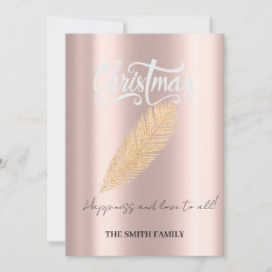 Glück und Liebe für alle, goldene rosa Eleganz Feiertagskarte