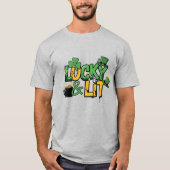 Glück und Lit St. Patrick's Day T-Shirt (Vorderseite)