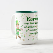 Glück und Mischief Zweifarbige Tasse (Vorderseite Links)