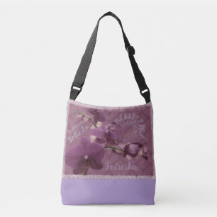 Glück und Schönheit lila vintage Blumenmuster Tragetaschen Mit Langen Trägern